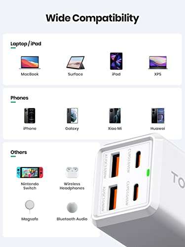 TOPK 65W USB C Charger ,4-Port Desktop USB Charging Station with 1.5M Extension cord £19.99 delivered, using voucher @ Amazon / TOPKDirect
