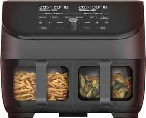 Instant Vortex Plus Dual Air Fryer with Large Double Air Frying Drawers and 8-in-1 Smart Programmes - Air Fry, Bake, Roast, Grill & More XL