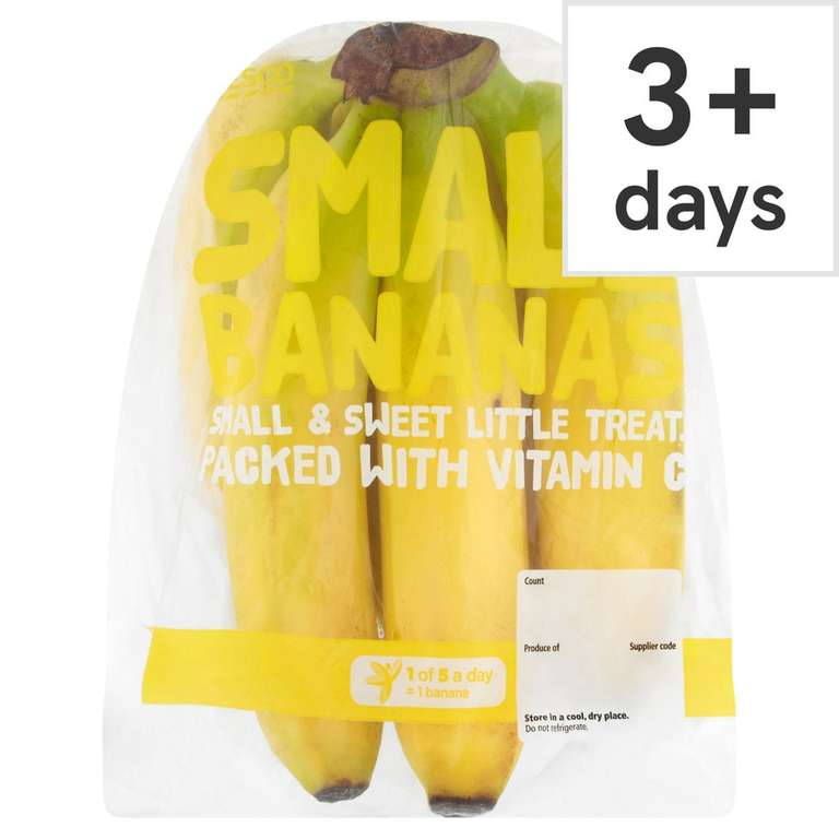 Tesco Small Bananas 6 Pack - Clubcard Price