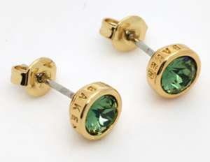 Ted Baker Gold Tone & Green Stud Earrings