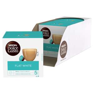 NESCAFE Dolce Gusto Flat White Coffee Pods - total of 48 Coffee Capsules - Creamy Coffee Flavour (3 Packs)