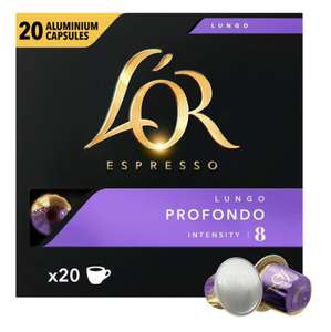 L'OR Lungo Profondo Intensity 8 Aluminium Coffee Pods x20