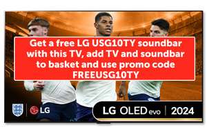 LG OLED77G45LW 77 inch OLED Evo 4K Ultra HD HDR Smart TV Freeview Play + Free LG Sound Bar USG10TY (Black) - w/Codes