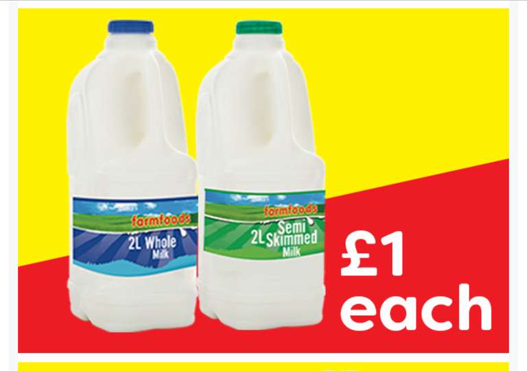 2L British Milk Whole / Semi Skimmed £1 (Chorley)