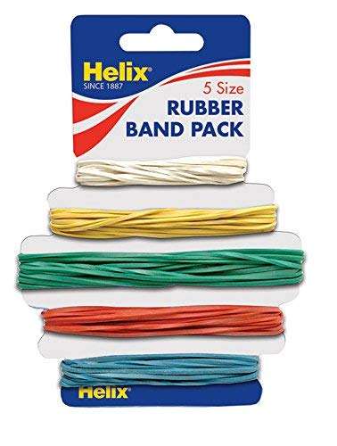 Helix - Colour Coded by Size Rubber Bands (Pack of 75 in Assorted Sizes)