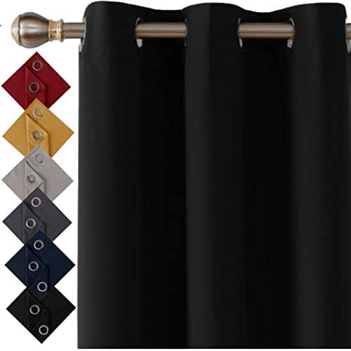 Thermal Insulated Blackout Ring Top Eyelet Curtains for Bedroom Windows 90 x 54 Inches Black 2 Panels £29.43 with S&S @ Seen&Click / FBA