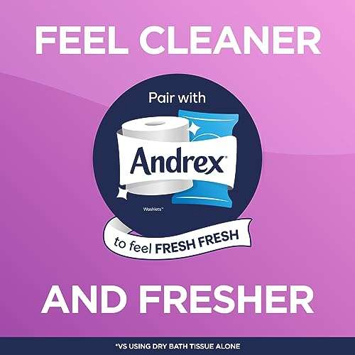 Andrex Gentle Clean Toilet Rolls - 45 Toilet Roll Pack w/voucher - (£17.63/£15.42 with Subscribe & Save) with Voucher