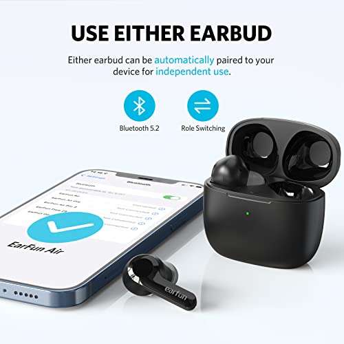 EarFun Air Wireless Earphones - Sweatshield IPX7 Waterproof, 35H Long Playtime - EarFun UK FBA