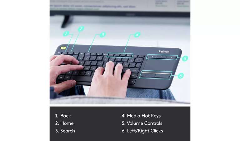 Logitech K400 Plus Wireless Keyboard - £19.99 (Free Collection) @ Argos