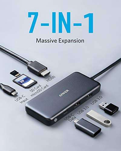 Anker USB C Hub, 341 USB-C Hub (7-in-1) - £27.99 sold by Anker Direct @ Amazon