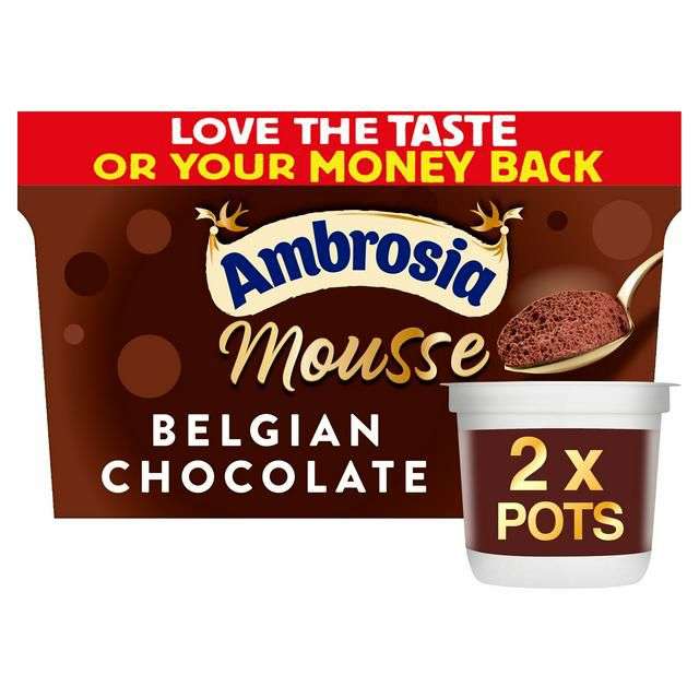 Ambrosia Mousse Belgian Chocolate 2x60g instore - Fulham wharf