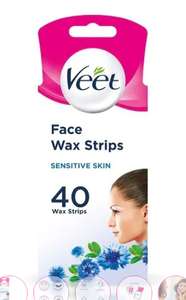 Veet Wax Strips Face for Sensitive Skin, 40 Wax - £8 @ Asda