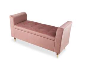 Pink Velvet Storage Ottoman Bench £69.99 (£9.95 delivery) @ Aldi
