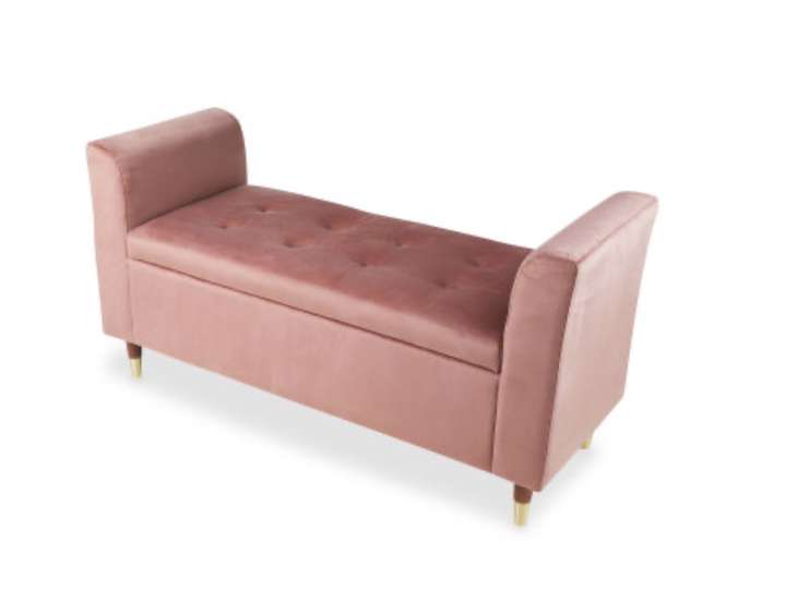 Pink Velvet Storage Ottoman Bench £69.99 (£9.95 delivery) @ Aldi