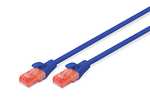 Digitus Cat LAN Cable 6 - 0.25m - RJ45 Network Ethernet Cable - UTP Unshielded - Cat-6A & Cat-5e Compatible - Blue