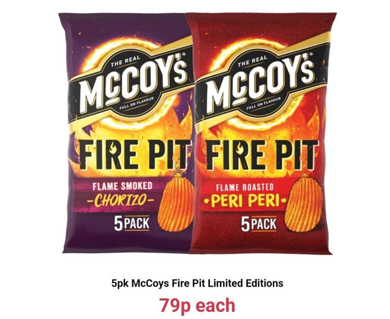 5pk McCoys Fire Pit Limited Editions - Flame Roasted Peri Peri / Flame Smoked Chorizo