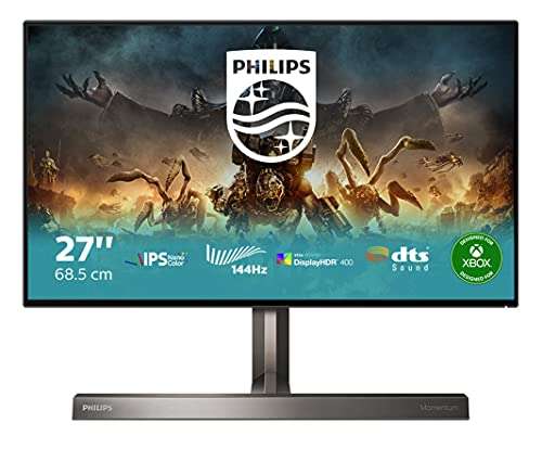 Philips Gaming 279M1RV - 27 Inch 4K 144Hz, 1ms, Nano IPS local dimming, DTS sound Speakers, 3840 x 2160, HDMI 2.1 / DP 1.4, £489 at Amazon
