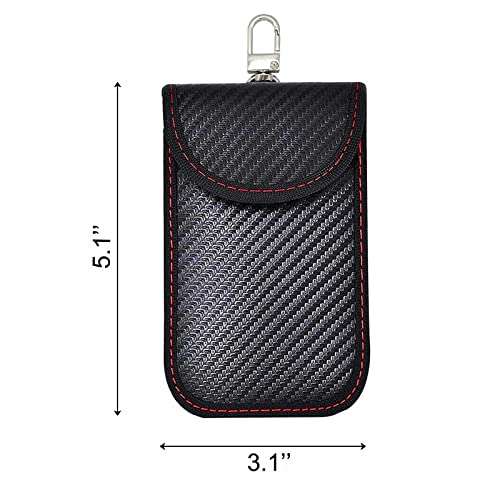 Small Faraday Pouch RFID Small Car Key Signal Blocking Pouch with Hook Securing Keyring - £2.39 sold by ainkou @ Amazon