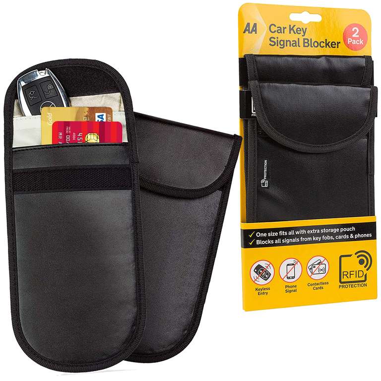 Pack of 2 AA Car Key Signal blocker Wallet - £3 + Free Delivery @ Weeklydeals4less