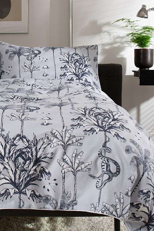 King Size Snake Palm Printed Cotton Duvet Bedlinen 100% Cotton - sold and delivered by Deyongs Ltd