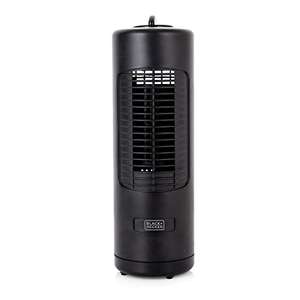 BLACK+DECKER BXFT50003GB Low Noise Mini Tower Fan with 2 Speeds, 12 Inch, 18W, Black