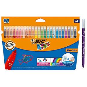 BIC Kids Kid Couleur, Washable Felt Tip Pens, Ideal for School, Assorted Colouring Pens, 24 Count (Pack of 1) - £2.80 @ Amazon