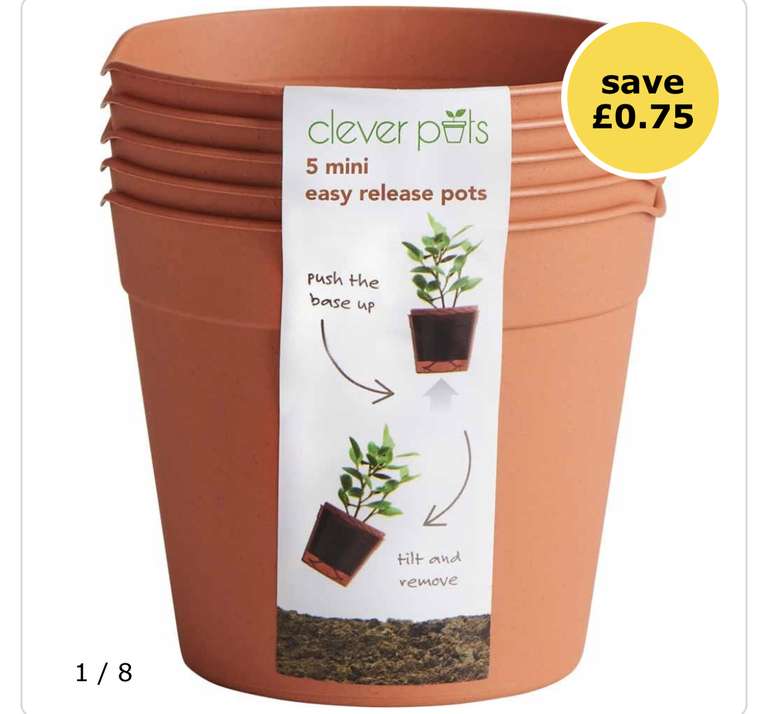 Clever Pots Mini Easy Release Pots 5 Pack £1.75 free click & collection @ Wilkos