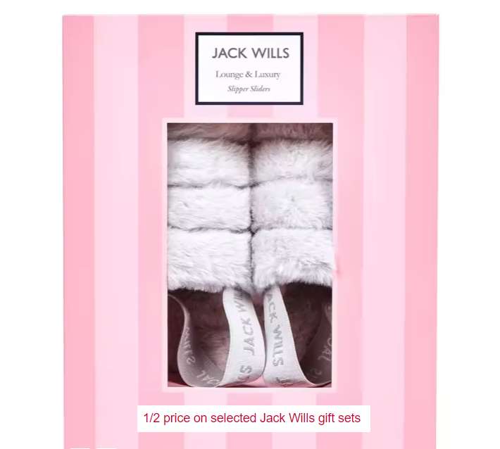 Jack Wills Lounge & Luxury - Slipper Sliders now £10 Click and collect £1.50 Free on £15.00 Spend @ Boots