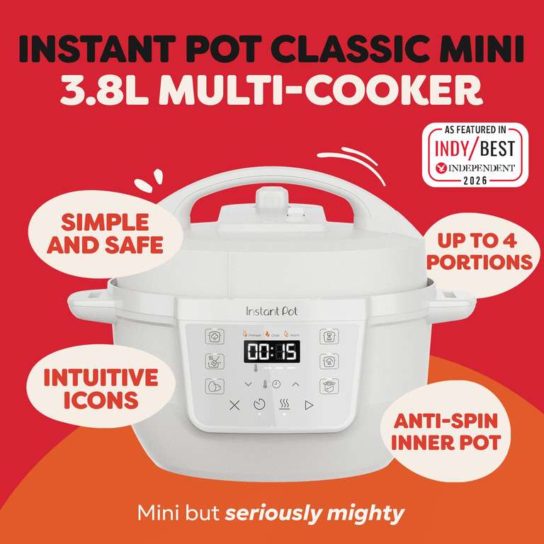 Instant Pot 3.8L Electric Multi-Cooker, Smart 7-in-1 Pressure & Slow ...