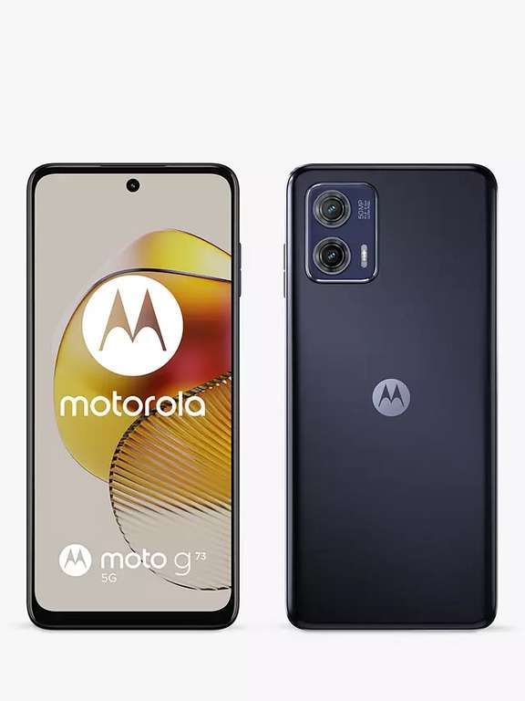 Motorola Moto g73 5G Smartphone, Android, 8GB RAM, 6.5”, 5G, SIM Free, 256GB, Midnight Blue with code (My JL Members)