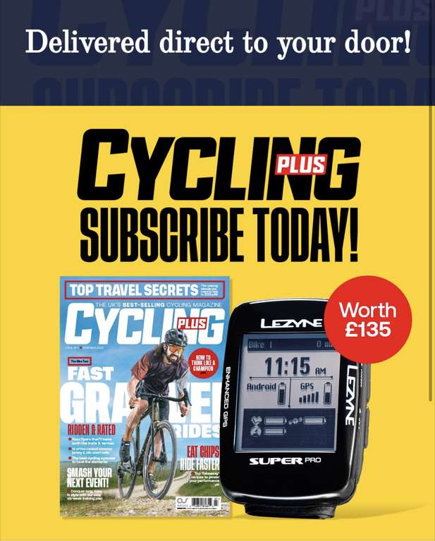 Get a free Lezyne GPS (rrp 139.99) when you buy annual (13 issue) subscription to the Cycling plus Magazine @ Buy Subscriptions