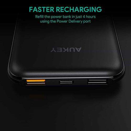 AUKEY PB-Y13 10000mAh PD 2.0 USB-C Power Bank With Quick Charge 3.0 Max 18w - £10.98 Delivered @ MyMemory