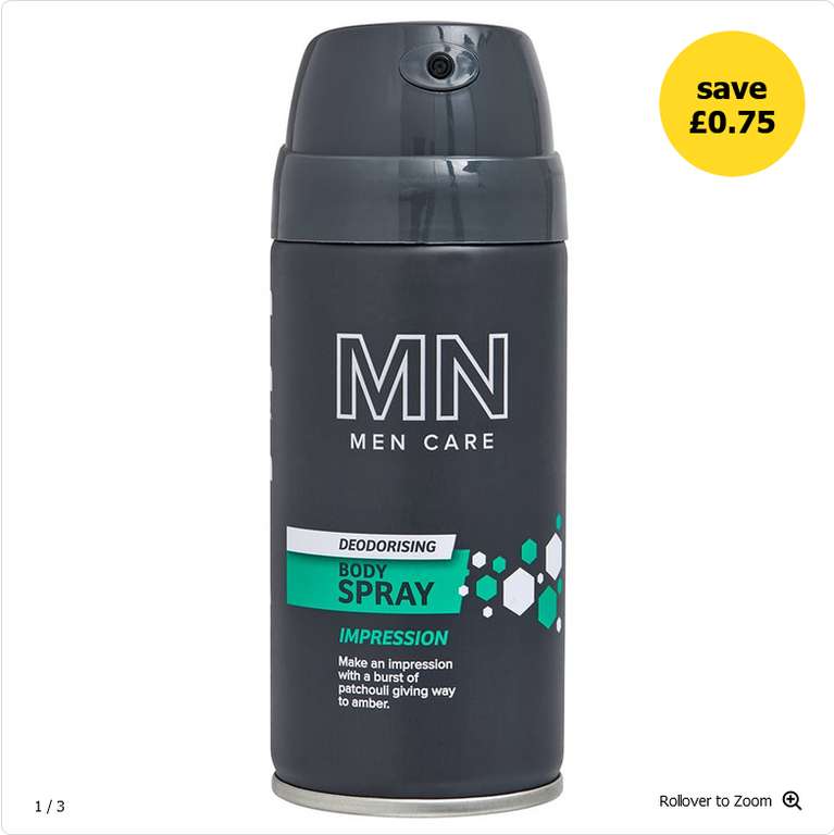 Wilko Men Body Spray Impression 150ml 50p + Free Click & Collect @ Wilko