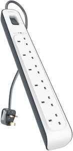 Belkin BSV603af2M 6 Way/6 Plug 2m Surge Protection Extension Lead Strip, White - £14.99 @ Amazon