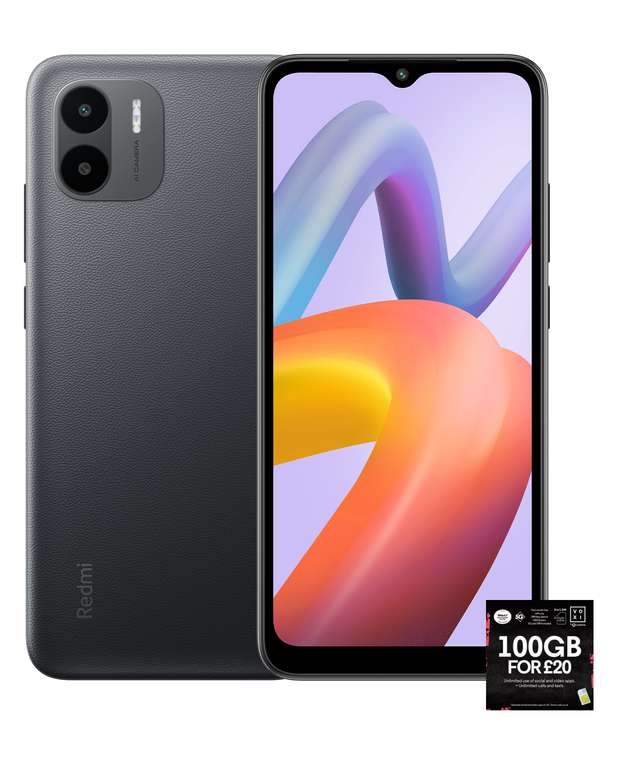 Xiaomi Redmi A2 32GB Mobile Phone + VOXI 100GB PAYG SIM (£20 incl) - £59.99 / £54.99 with Marketing email Signup (Free Collection) @ Argos