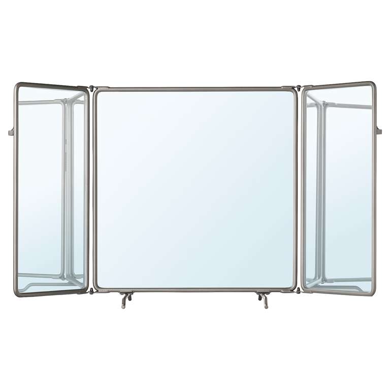 Tri-fold mirror, grey, 90x48 cm now just £20 with click and collect from Ikea