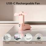 JISULIFE Handheld Fan, 3 IN 1 Mini Hand Fan, Portable USB Rechargeable with voucher - Sold by JISULIFE-EU FBA