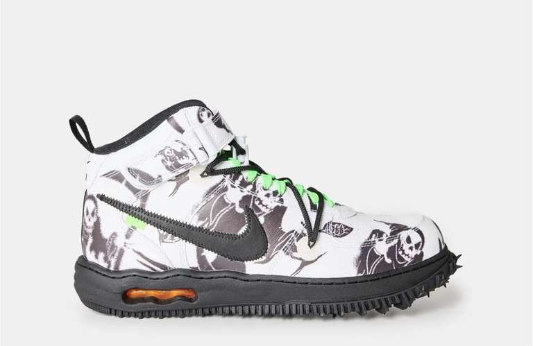 Nike x Off White "Grim Reaper" AF1 Mid Graphic Print Hi-Top Sneakers - sizes 3.5 to 5.5