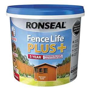 Ronseal RSLFLPPHG5L 5 Litre Fence Life Plus Paint - Harvest Gold £12 @ Amazon