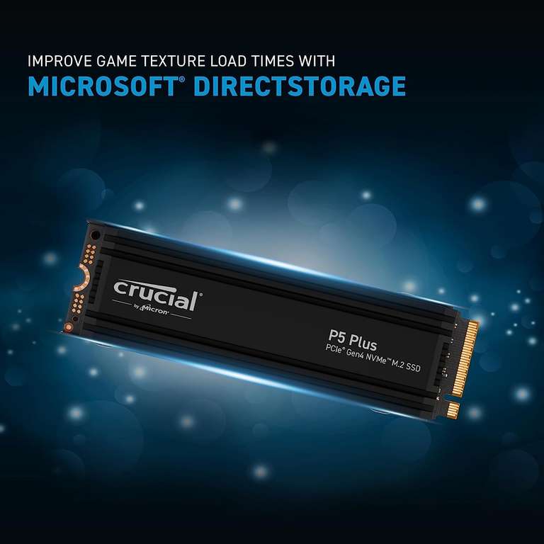Crucial P5 Plus 2TB Gen4 NVMe M.2 SSD Internal Gaming SSD with Heatsink, Compatible with Playstation 5 (PS5)