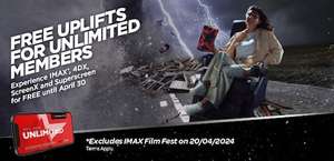 Cineworld Unlimited members can enjoy free uplifts for IMAX, 4DX, ScreenX and Superscreen this April