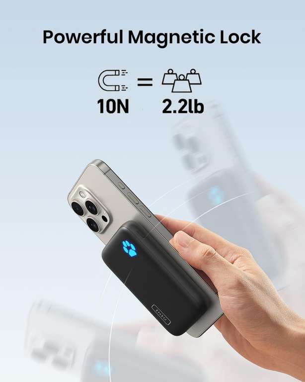 INIU Magnetic Power Bank Compatible with Magsafe, 10000mAh Fast Charging Portable Charger, USB C in & out - Topstar getihu FBA