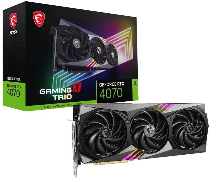 MSI GeForce RTX 4070 12GB GAMING X TRIO Graphics Card - £599.99 @ Ebuyer