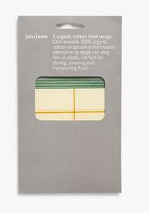 Reusable Vegan Organic Cotton Food Wrap, Pack of 2 £5 +£2.50 click and collect @ John Lewis & partners