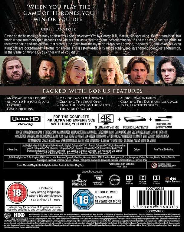 Game of Thrones: The Complete First Season [4K Ultra HD Blu-Ray] - £4.99 Delivered @ global_deals / eBay