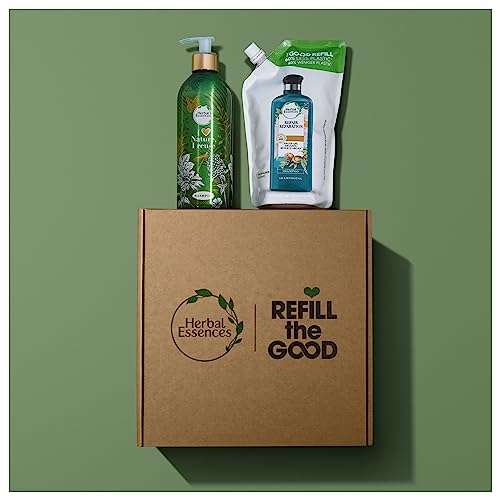 Herbal Essences Refillable Aluminium Shampoo Bottle with Pump Dispenser and Refill Pouch Repair Argan Oil total 910ml Now £6.87 @ Amazon