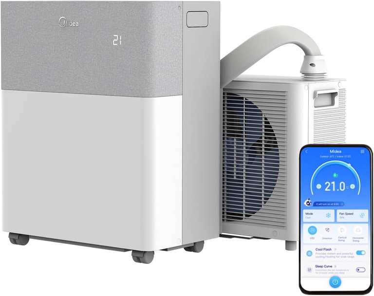 Midea PortaSplit 12000 BTU A++ Smart Inverter 4 in 1 Mobile Air Conditioner, Heater, Dehumidifier & Ventilator