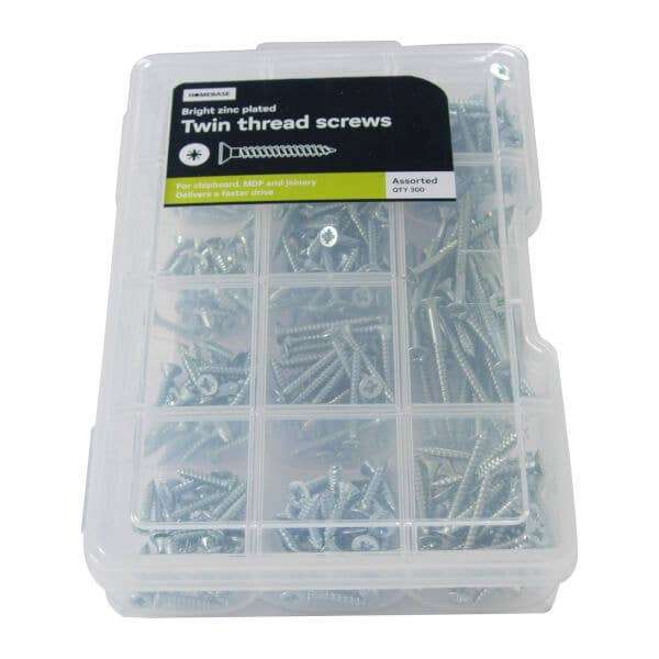 Screws Clearance eg: Twin Thread Screw Kit - Bright Zinc Plated - Assorted- 300 Pack (Free C&C)
