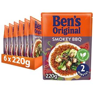 BEN'S ORIGINAL Smokey BBQ Microwave Rice, Bulk Multipack 6 x 220g pouches - £5.21 S&S or £4.05 S&S with Possible 20% Voucher Applied