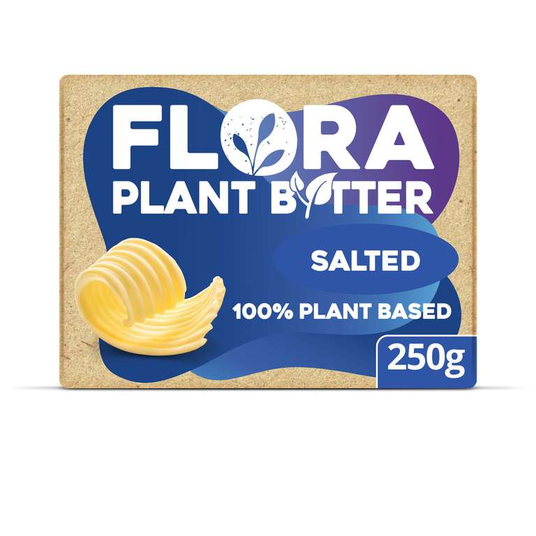 Flora Plant B+tter Salted Vegan Alternative to Butter 250g £1 @ Sainsburys